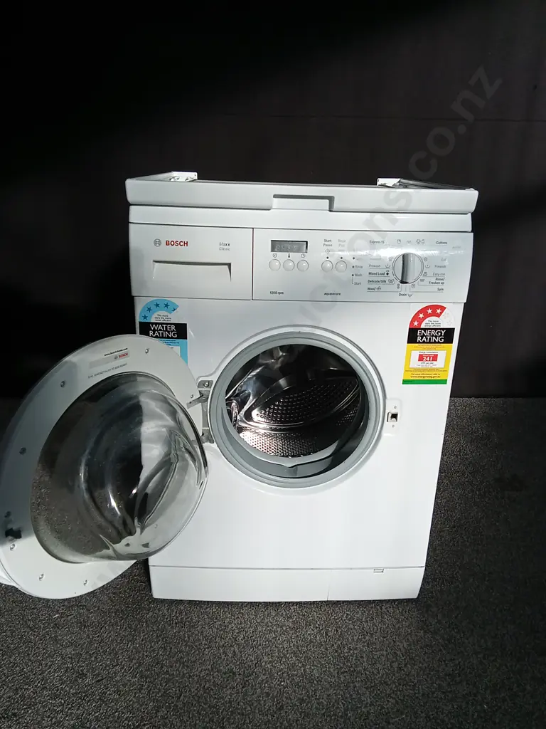 BOSCH MAXX CLASSIC WASHING MACHINE (POWERS ON) WITH DRYER MOUNT, H 89CM X W 60CM X D 55CM Image 1++