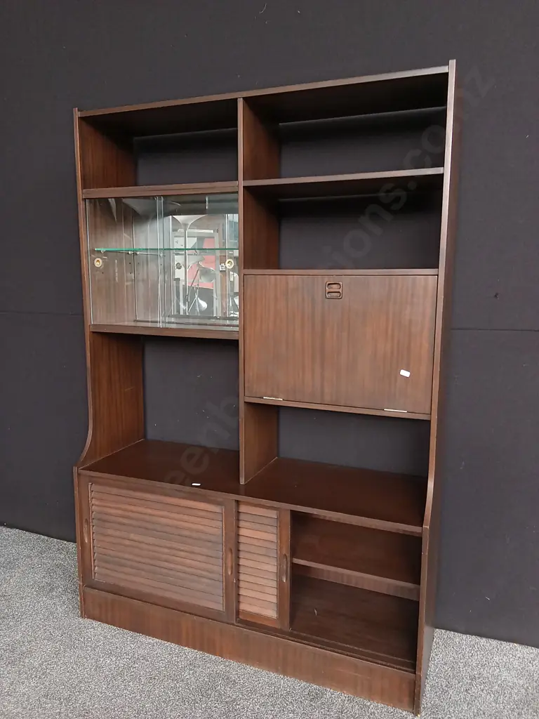 MID CENTURY MODERN DISPLAY CABINET, H 1.77 M X W 1.19 M X D 39 CM Image 1++