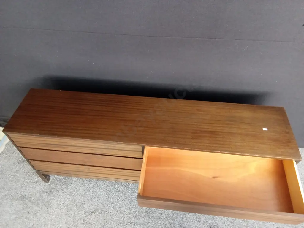 MID-CENTURY MODERN STYLE DRAWERS WITH DARK FINISH, L 176CM X W 40CM X H 72CM Image 1++