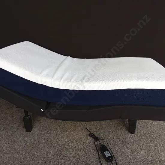 AH BEARD ELECTRIC ADJUSTABLE BED WITH MATTRESS AND REMOTE CONTROL, L 200CM X W 106CM X H 68CM