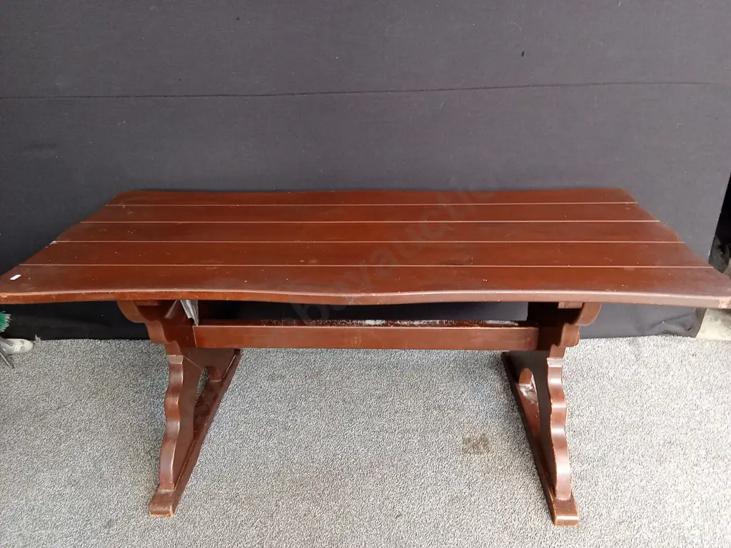 ANTIQUE STYLE BROWN WOODEN BENCH/TABLE, L 182CM X W 82CM X H 74CM Image 1++
