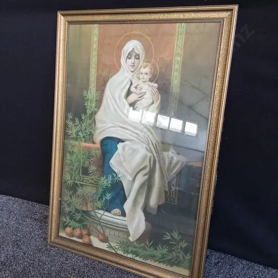 FRAMED MADONNA OF THE OLIVE BRANCH PASTEL 56X81