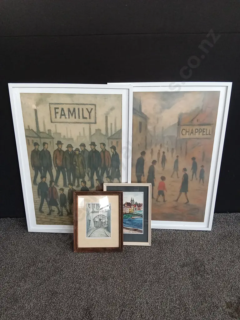 COLLECTION OF 4 FRAMED PRINTS LARGEST FRAME IS 62CM X 87CM Image 1++