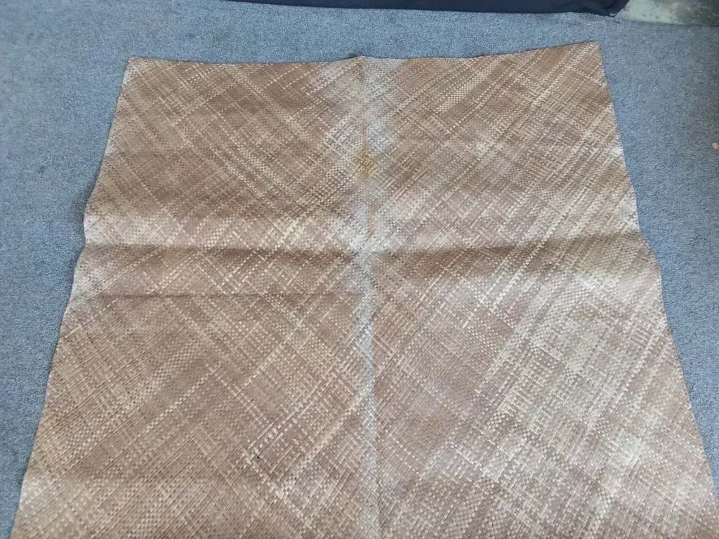 LARGE TRADITIONAL TONGAN HAND WOVEN CEREMONIAL FALA (FLOOR MAT) LIKELY MADE FROM PANDANUS LEAVES Image 1++