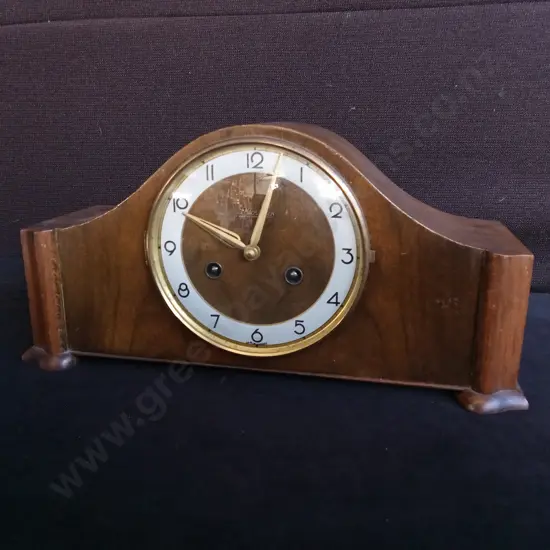 VINTAGE KIENZLE MANTEL CLOCK, GERMAN MADE, H 19 CM X W 37 CM