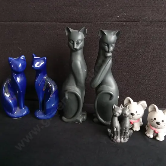 MIX OF CAT DECOR, 7 PIECES, TALLEST H 30 CM