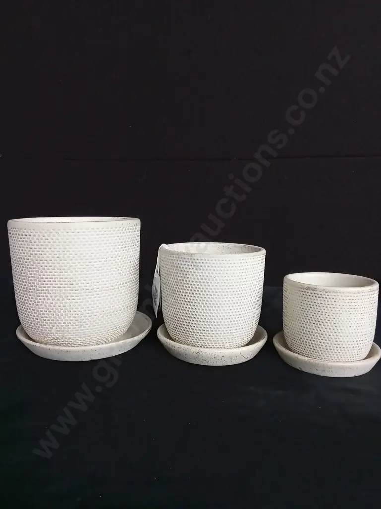 3 SAND PLANT POTS ON BASES Image 1++