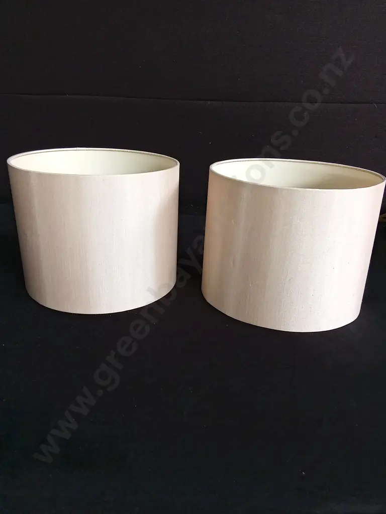 PAIR OF NATURAL COLOURED LAMPSHADES C 25CM H20CM Image 1++