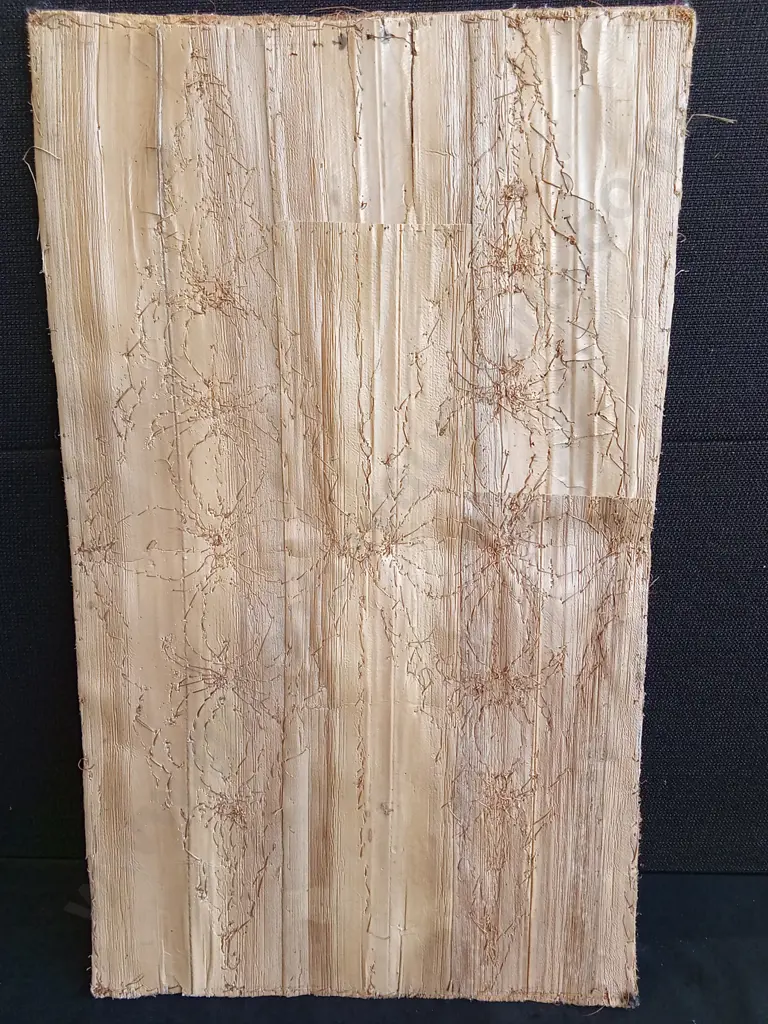 TRADITIONAL HAND STITCHED COCONUT TREE TONGAN TAPA PRINTING MAT 52 X 31 CM Image 1++