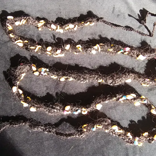 TRADITIONAL TONGAN CEREMONIAL KAFA MADE WITH REAL HUMAN HAIR AND BEADS
