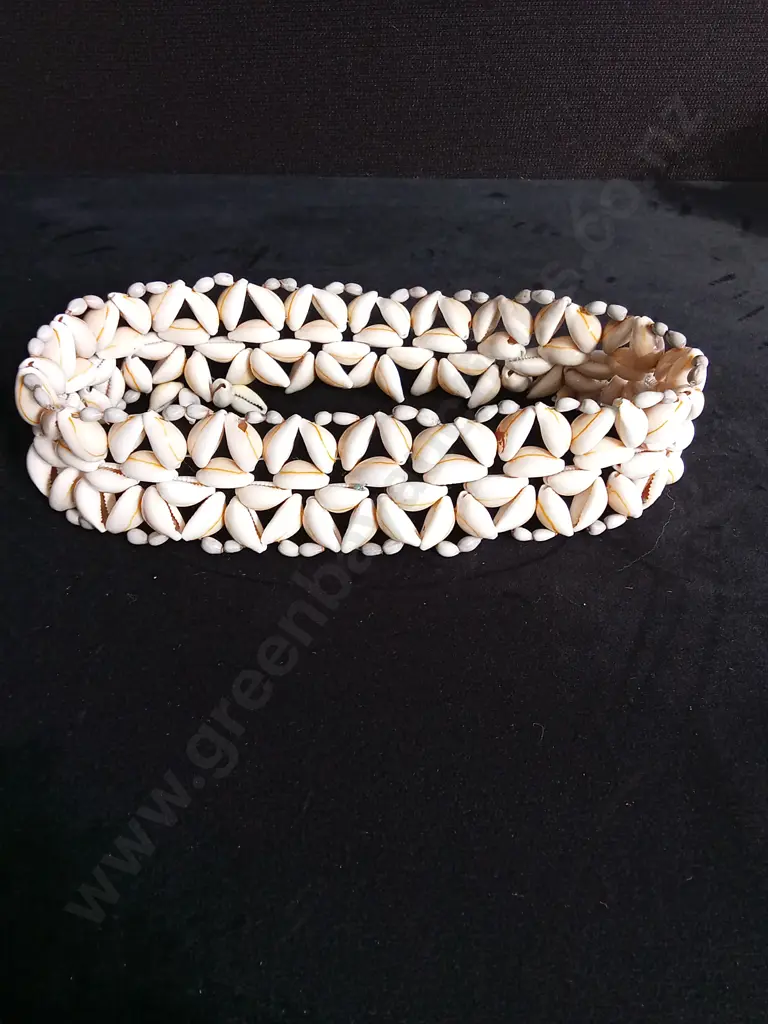 TRADITIONAL TONGAN KAHOA CEREMONIAL HEADPEICE HANDCRAFTED SEWN SHELLS Image 1++