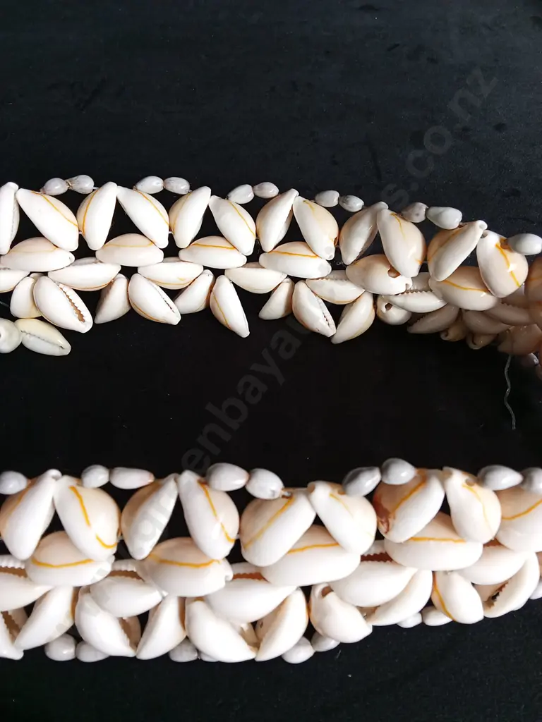 TRADITIONAL TONGAN KAHOA CEREMONIAL HEADPEICE HANDCRAFTED SEWN SHELLS Image 1++