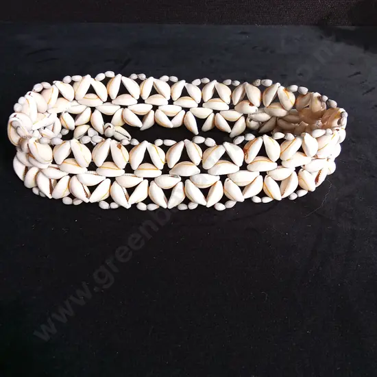 TRADITIONAL TONGAN KAHOA CEREMONIAL HEADPEICE HANDCRAFTED SEWN SHELLS