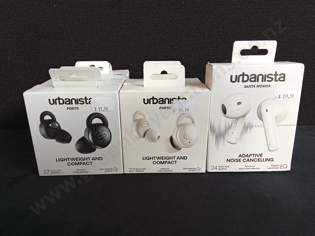 COLLECTION OF 6 URBANISTA PORTO EARPHONES, AND 1 SANTA MONICA PAIR Image 1++