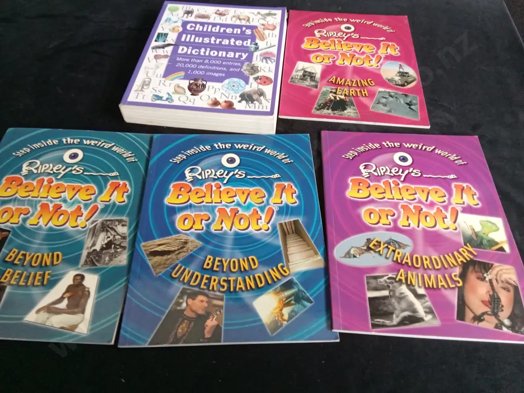 4 RIPLEY'S BELIEVE IT OR NOT BOOKS AND 1 CHILDREN'S ILLUSTRATION DICTIONARY Image 1++