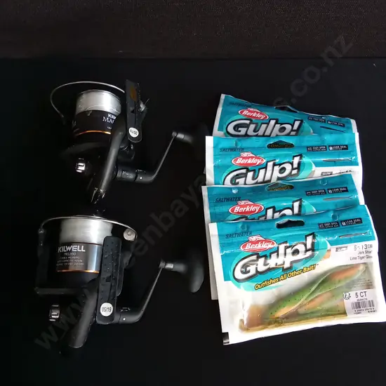 6 FISHING ITEMS, BAIT AND FISHING REELS