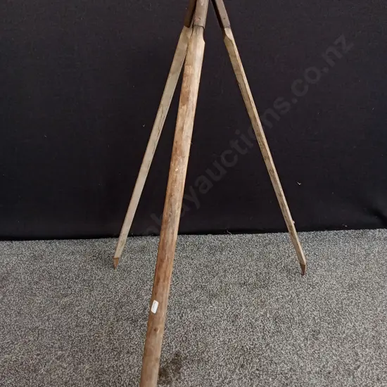 VINTAGE WOODEN SURVEYORS TRIPOD