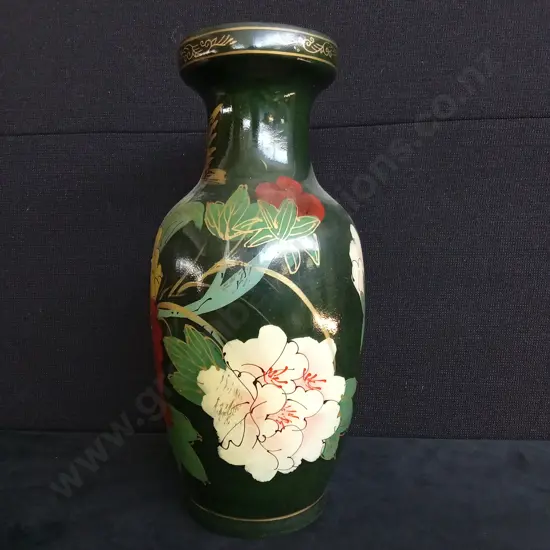 VINTAGE CLOISONNÉ STYLE FLORAL VASE - APPROX 36CM TALL MADE IN CHINA