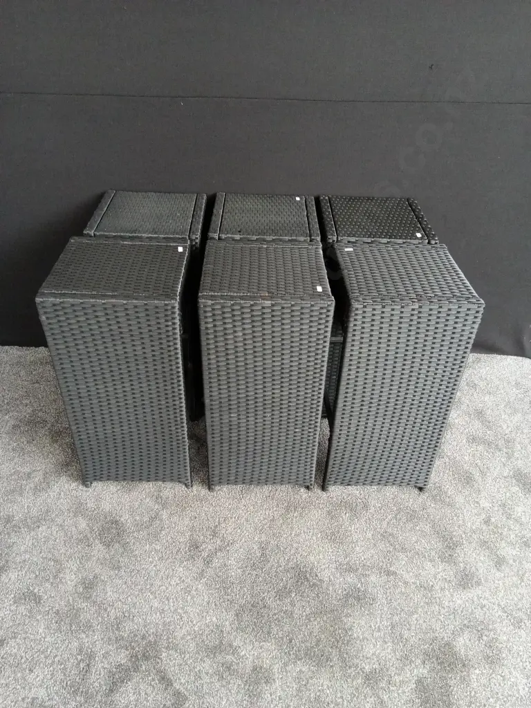 RATTAN OUTDOOR BAR STOOLS X 6 76x36x36 cm Image 1++
