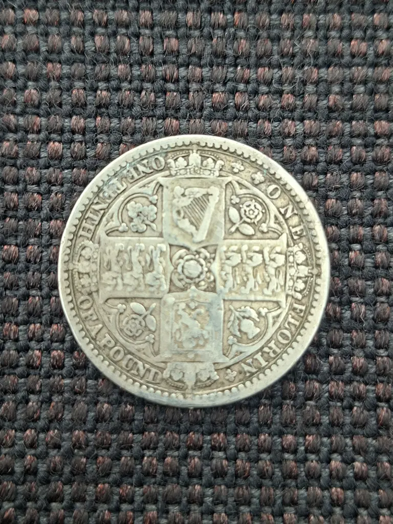 1849 GODLESS QUEEN VICTORIA YOUNG HEAD (.925) STERLING SILVER ONE FLORIN COIN Image 1++