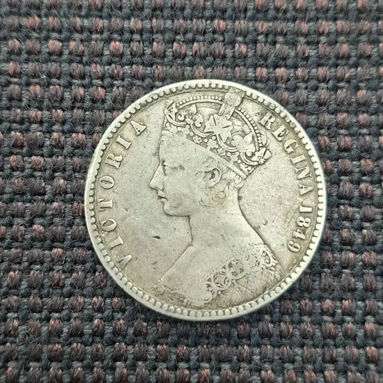 1849 GODLESS QUEEN VICTORIA YOUNG HEAD (.925) STERLING SILVER ONE FLORIN COIN