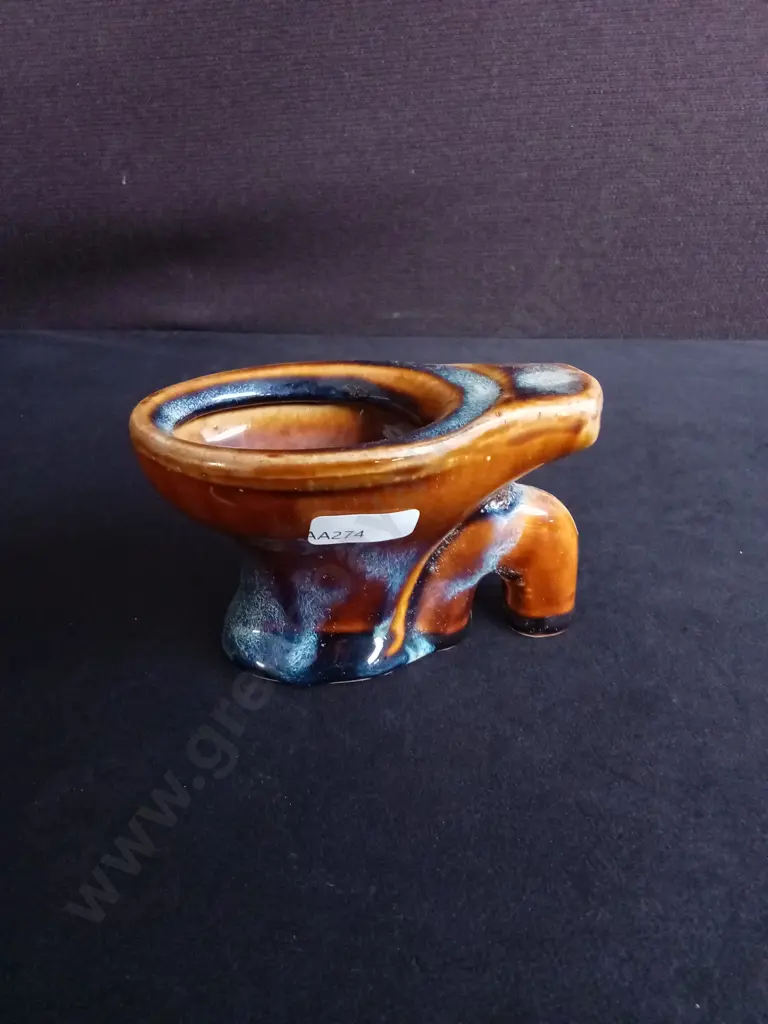 VINTAGE NOVELTY CERAMIC TOILET ASHAPTRAY, H 7 CM X W 11.5 CM Image 1++