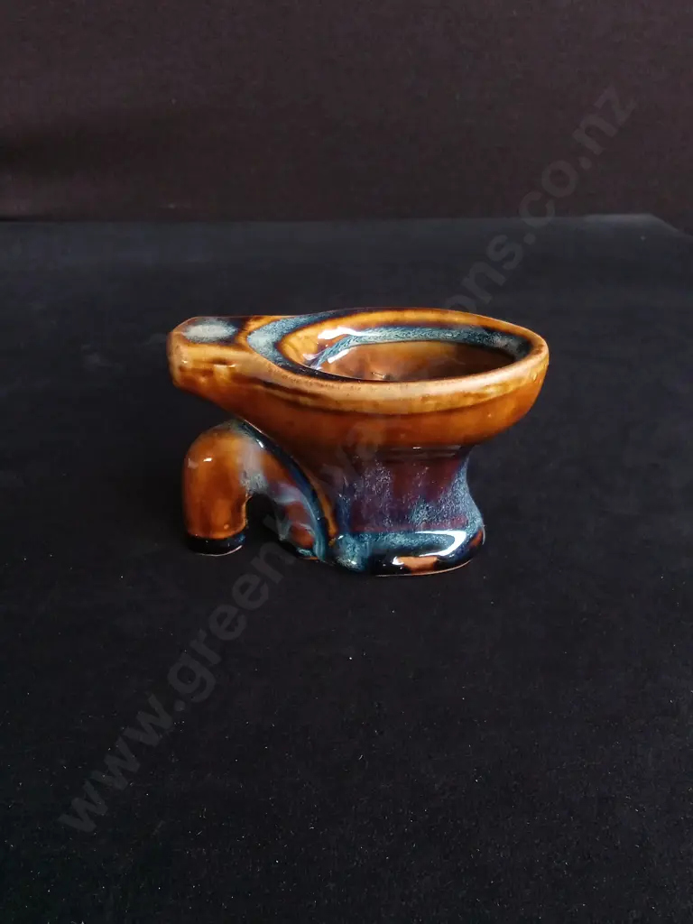 VINTAGE NOVELTY CERAMIC TOILET ASHAPTRAY, H 7 CM X W 11.5 CM Image 1++