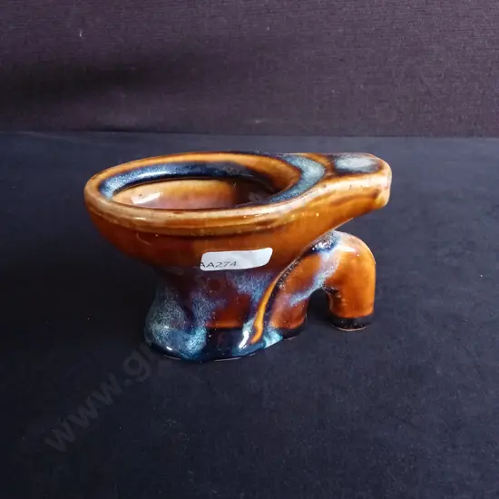VINTAGE NOVELTY CERAMIC TOILET ASHAPTRAY, H 7 CM X W 11.5 CM