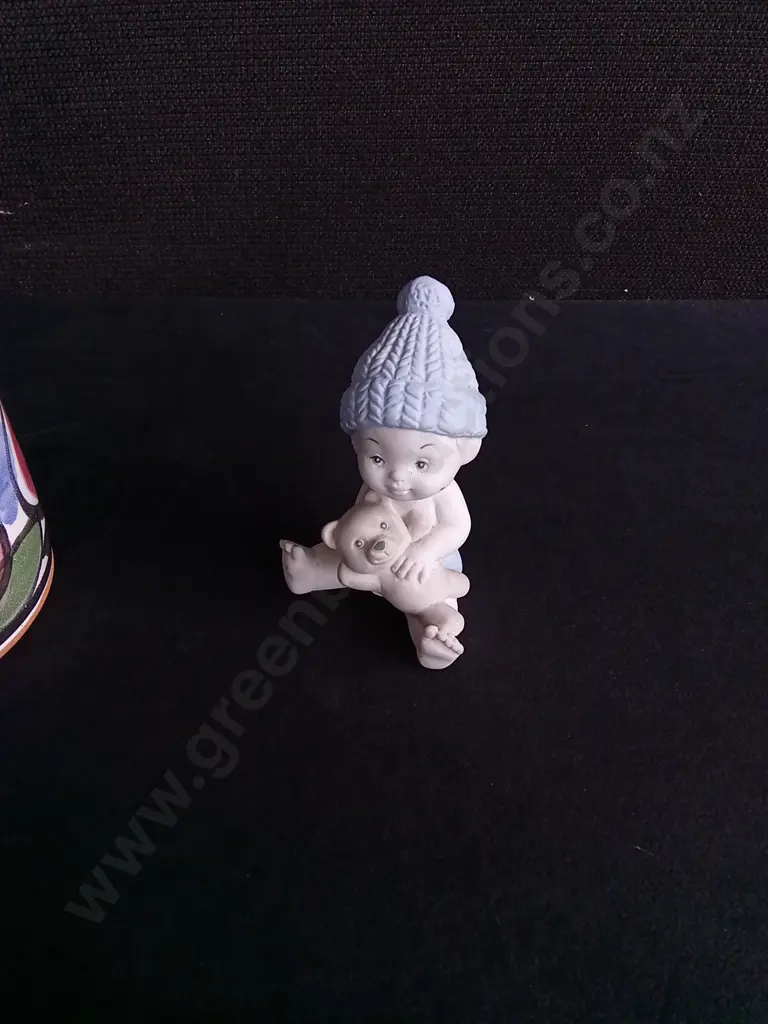 VINTAGE CERAMIC MUG, MORENA PORCELAIN BABY FIGURINE, AND CERAMIC SCULPTURE, TALLEST H 27 CM Image 1++