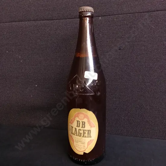 VINTAGE DB LAGER BEER BOTTLE, FULL, H 30 CM