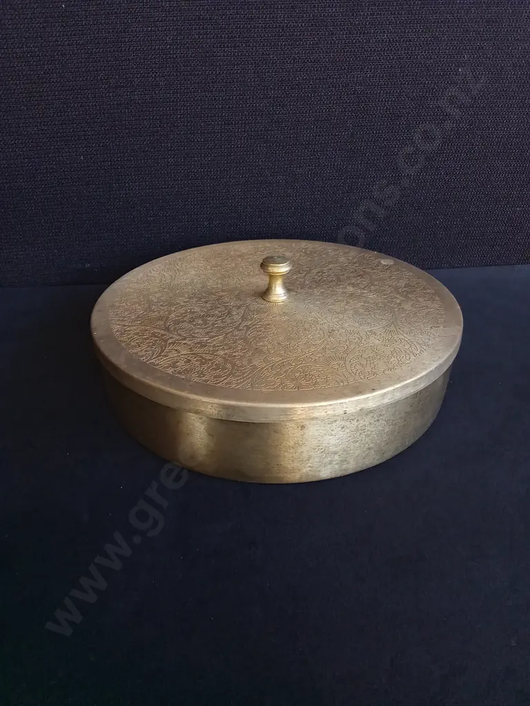 BRASS MASALA DABBA SPICE BOX, W 21 CM Image 1++