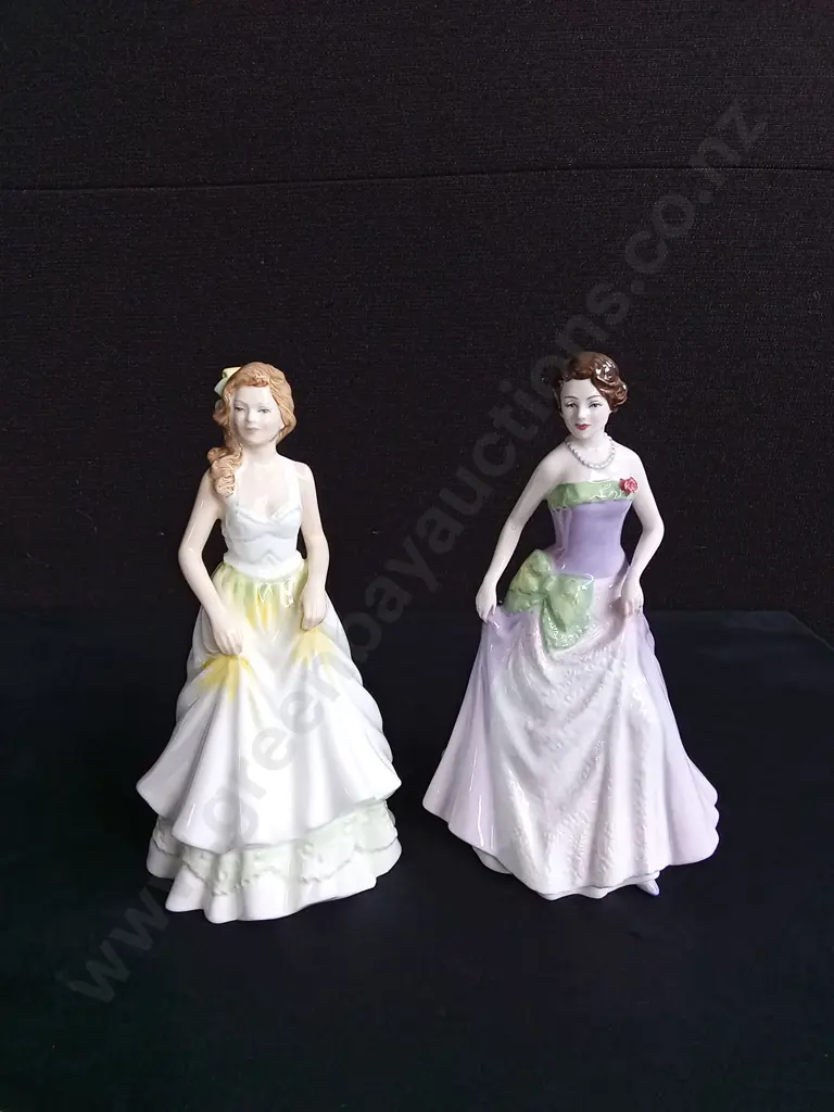 PAIR OF VINTAGE ROYAL DOULTON PORCELAIN FIGURES, "ANITA" 1995, AND "JESSICA" 1996, TALLEST H 20.5 CM Image 1++