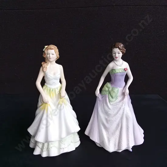 PAIR OF VINTAGE ROYAL DOULTON PORCELAIN FIGURES, "ANITA" 1995, AND "JESSICA" 1996, TALLEST H 20.5 CM