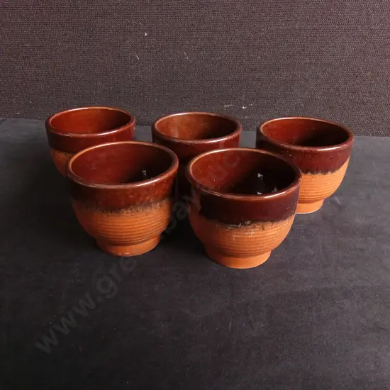 SET OF 5 VINTAGE CERAMIC TUMBLERS, H 7.5 CM