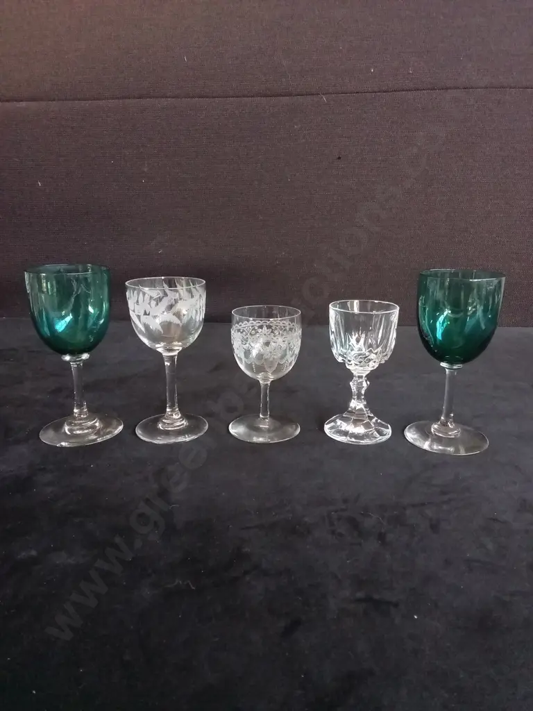 5 GLASSES TALLEST H12CM ONE CRYSTAL GLASS H9.5CM Image 1++