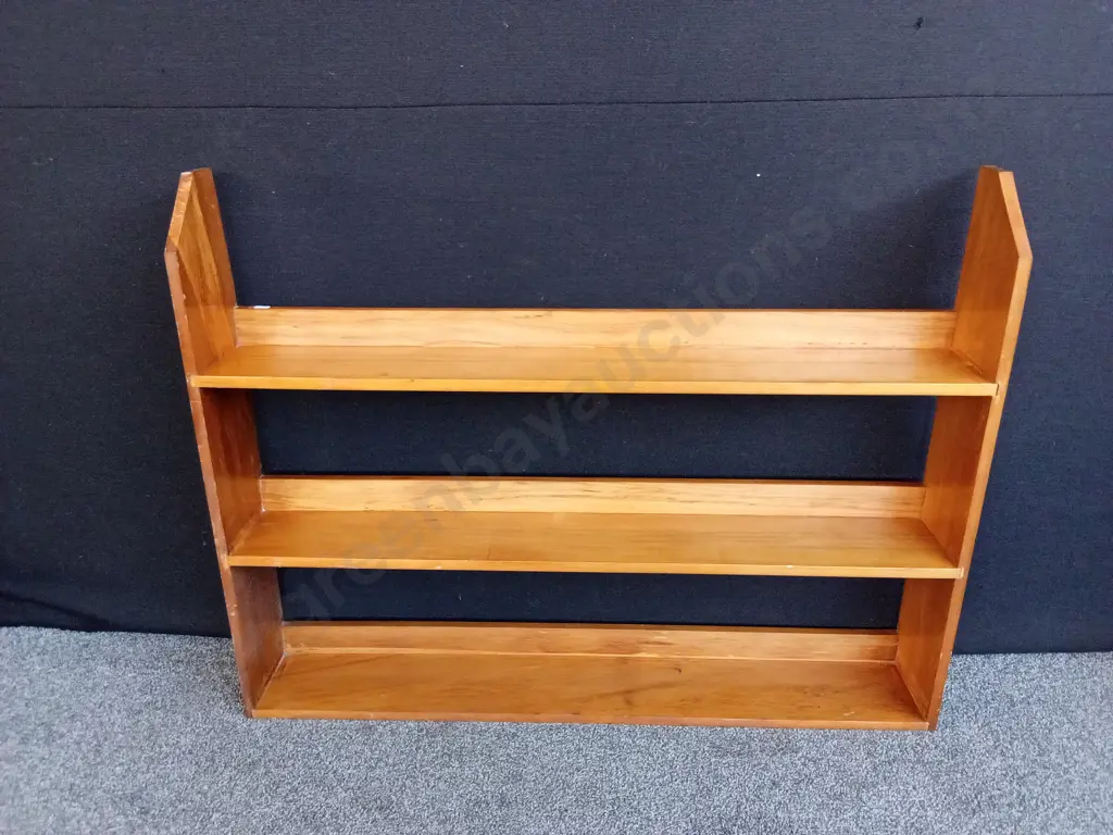 WOODEN DISPLAY SHELVING UNIT, L 126CM X H 97CM X W 18CM Image 1++