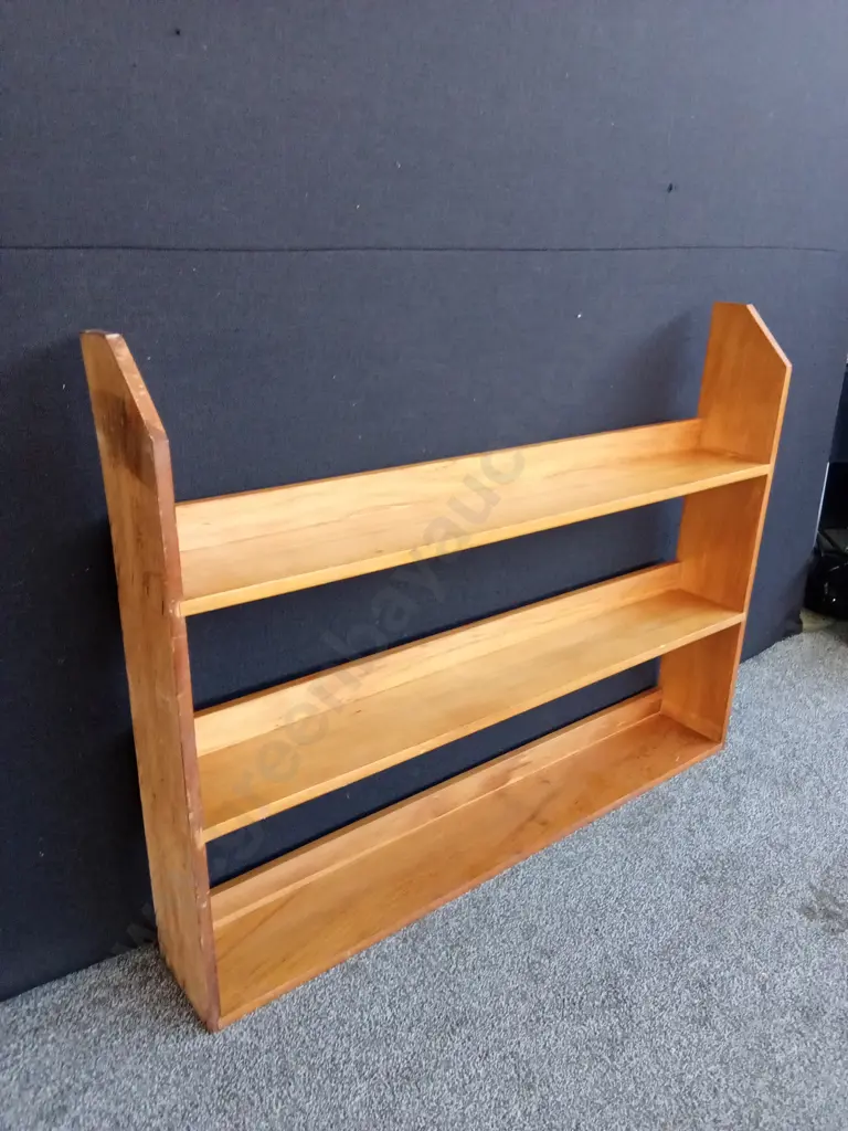 WOODEN DISPLAY SHELVING UNIT, L 126CM X H 97CM X W 18CM Image 1++