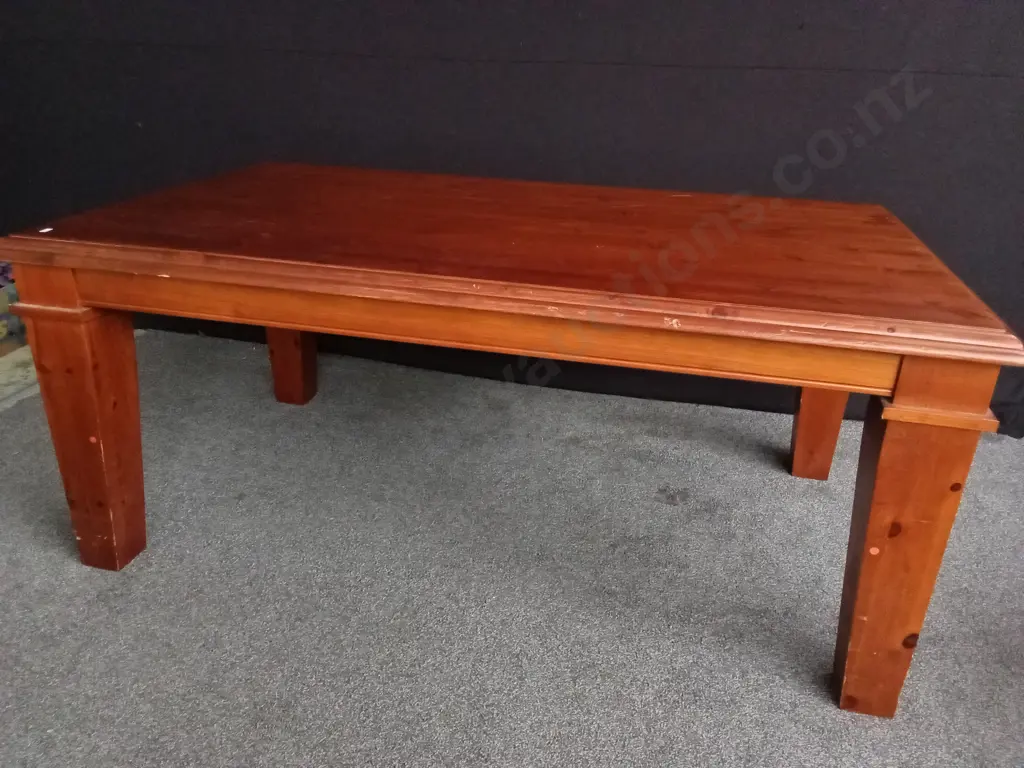 SOLID PINE DINING TABLE AND 6 CHAIRS SET, TABLE H 78 CM X W 1.75 M X D 1.05 M Image 1++