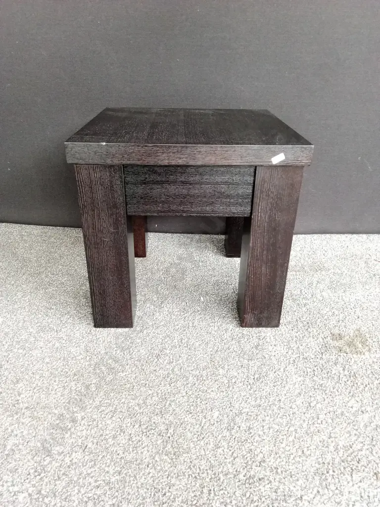 DARK FINISHED MODERN END TABLE, H 48CM X L 50CM X D 50CM Image 1++