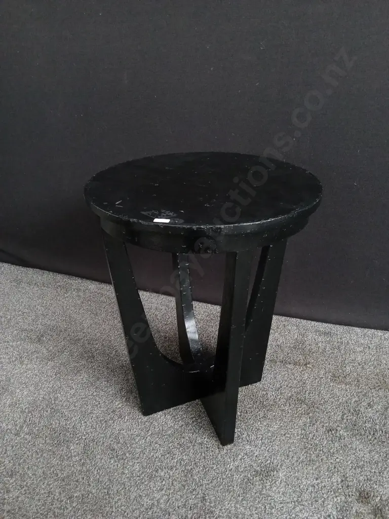 TOVI BLACK WOOD SIDE TABLE, H 60 CM X W 47 CM Image 1++