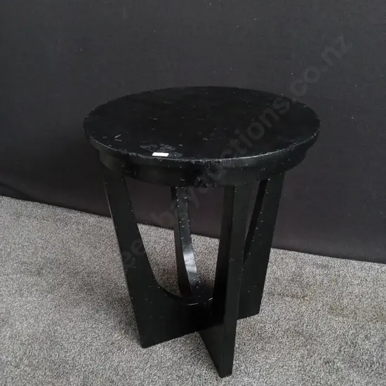 TOVI BLACK WOOD SIDE TABLE, H 60 CM X W 47 CM