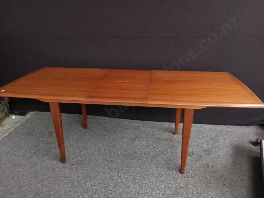 MID CENTURY MODERN TEAK EXPANDING DINING TABLE, H 73 CM X W 2.1 M EXTENDED X D 90 CM Image 1++
