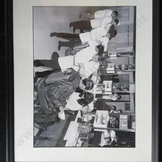 VINTAGE FRAMED PHOTOGRAPH OF REMINGTON SHAVING CENTRE