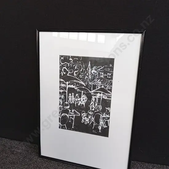 FRAMED LITHOGRAPH 52X73CM