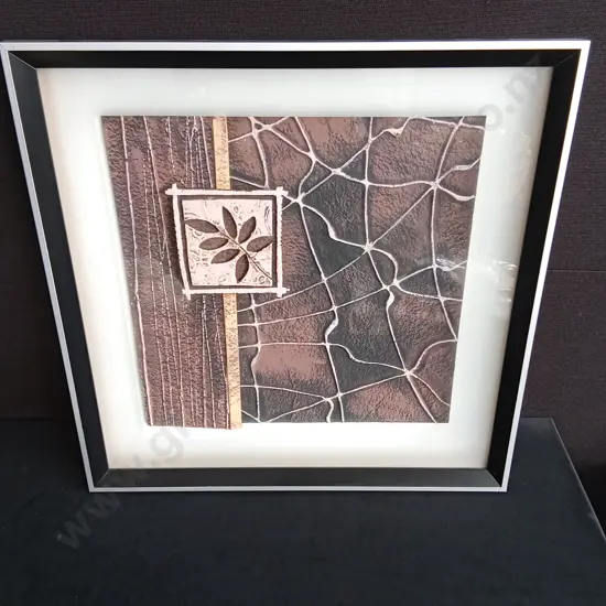 FRAMED 3D TEXTURED ABSTRACT ART PIECE