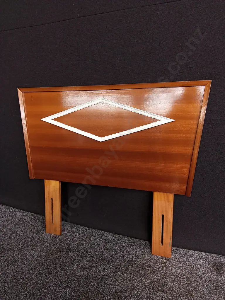 VINTAGE 1960'S WOODEN HEADBOARD, H 78 CM X W 91.5 CM WIDEST POINT Image 1++