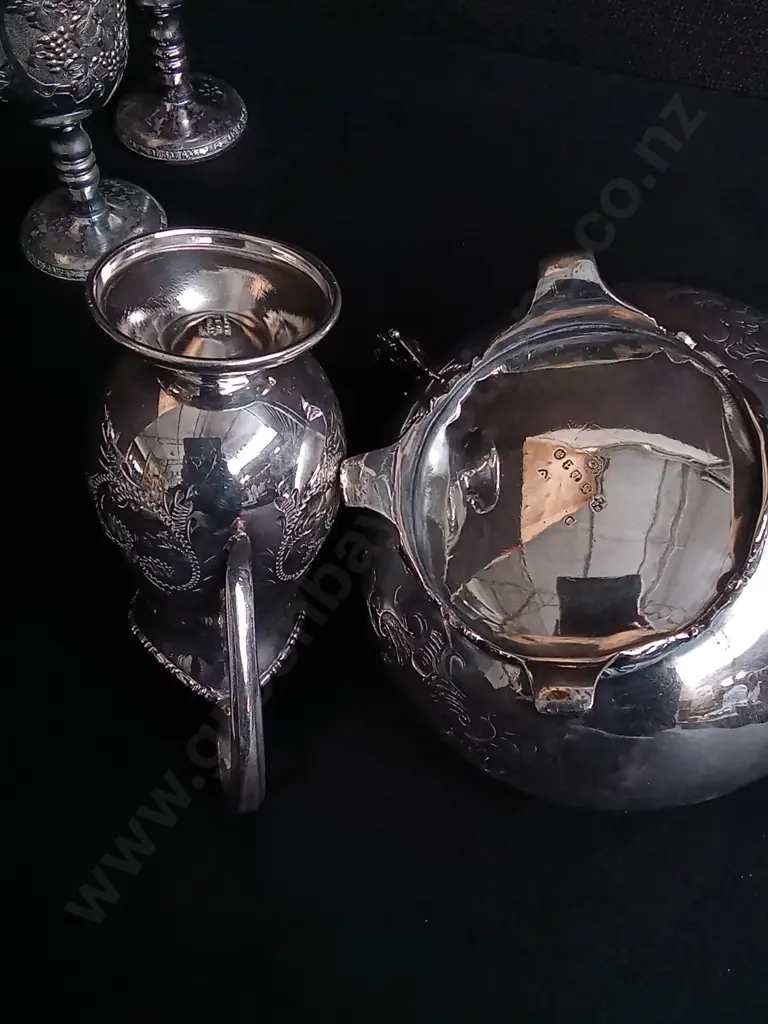 4 PIECES VINTAGE SILVER PLATED ITEMS, TALLEST H 12.5 CM Image 1++