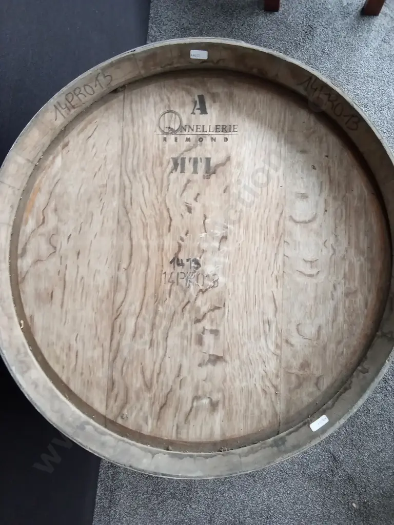 OAK WINE BARREL BY TONNELLERIE REMOND, 60CM TOP DIAMETER, 88CM HIGH Image 1++