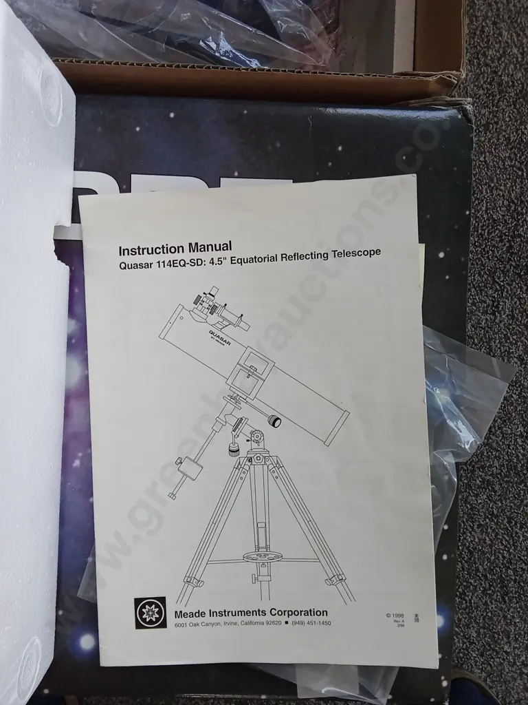 BRAND NEW QUASAR 114EQ-SD: 4.5" EQUATORIAL REFLECTING TELESCOPE Image 1++