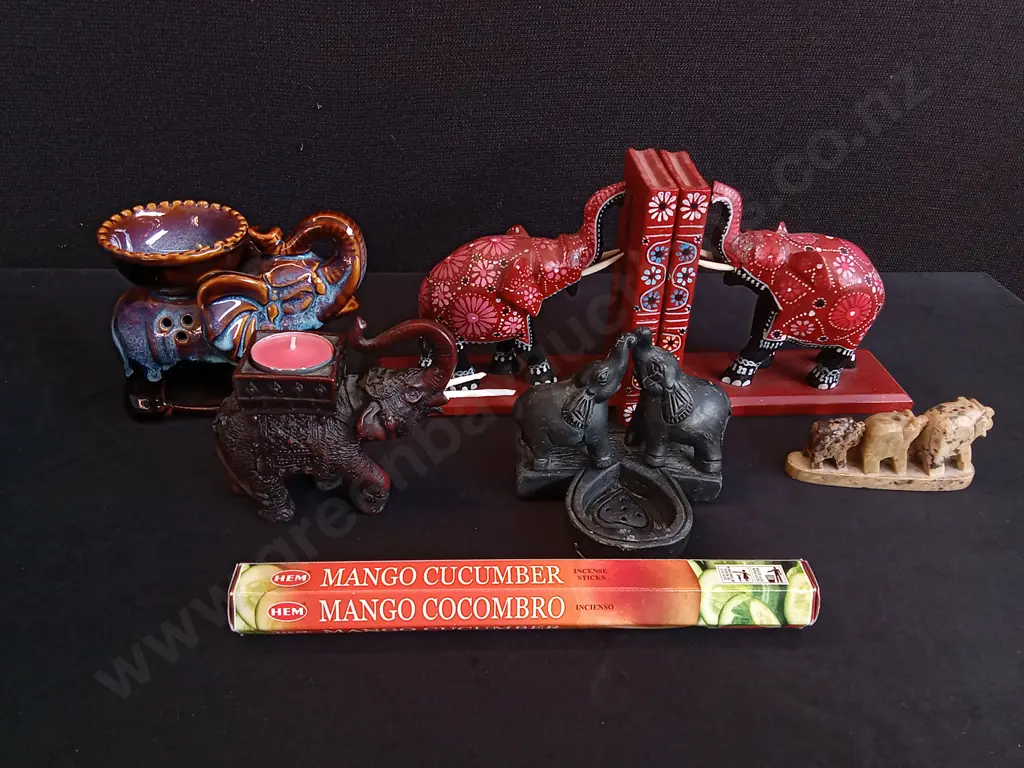 MIX OF ELEPHANT DECOR AND INCENSE, TALLEST H 15 CM Image 1++